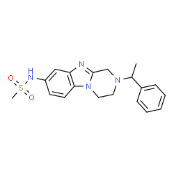 ChemSpider 2D Image | N-[2-(1-phenylethyl)-3,4-dihydro-1H-pyrazino[1,2-a]benzimidazol-8-yl]methanesulfonamide | C19H22N4O2S