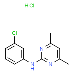 ChemSpider 2D Image | N-(3-Chlorophenyl)-4,6-dimethyl-2-pyrimidinamine hydrochloride (1:1) | C12H13Cl2N3