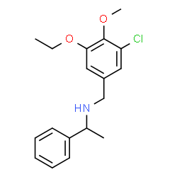 ChemSpider 2D Image | N-(3-Chloro-5-ethoxy-4-methoxybenzyl)-1-phenylethanamine | C18H22ClNO2