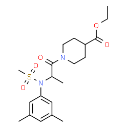 ChemSpider 2D Image | Ethyl 1-[N-(3,5-dimethylphenyl)-N-(methylsulfonyl)alanyl]-4-piperidinecarboxylate | C20H30N2O5S