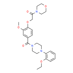 ChemSpider 2D Image | 2-(4-{[4-(2-Ethoxyphenyl)-1-piperazinyl]carbonyl}-2-methoxyphenoxy)-1-(4-morpholinyl)ethanone | C26H33N3O6