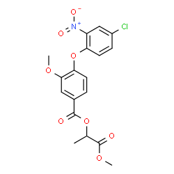 ChemSpider 2D Image | 1-Methoxy-1-oxo-2-propanyl 4-(4-chloro-2-nitrophenoxy)-3-methoxybenzoate | C18H16ClNO8