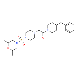ChemSpider 2D Image | 1-(4-Benzyl-1-piperidinyl)-2-{4-[(2,6-dimethyl-4-morpholinyl)sulfonyl]-1-piperazinyl}ethanone | C24H38N4O4S