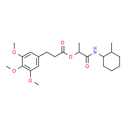 ChemSpider 2D Image | 1-[(2-Methylcyclohexyl)amino]-1-oxo-2-propanyl 3-(3,4,5-trimethoxyphenyl)propanoate | C22H33NO6