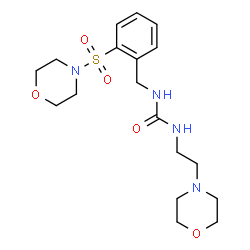 ChemSpider 2D Image | 1-[2-(4-Morpholinyl)ethyl]-3-[2-(4-morpholinylsulfonyl)benzyl]urea | C18H28N4O5S
