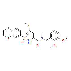 ChemSpider 2D Image | N~2~-(2,3-Dihydro-1,4-benzodioxin-6-ylsulfonyl)-N-(2,3-dimethoxybenzyl)-N-methylmethioninamide | C23H30N2O7S2