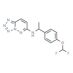 ChemSpider 2D Image | N-{1-[4-(Difluoromethoxy)phenyl]ethyl}tetrazolo[1,5-b]pyridazin-6-amine | C13H12F2N6O