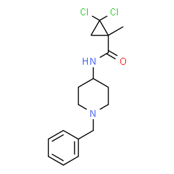 ChemSpider 2D Image | N-(1-Benzyl-4-piperidinyl)-2,2-dichloro-1-methylcyclopropanecarboxamide | C17H22Cl2N2O