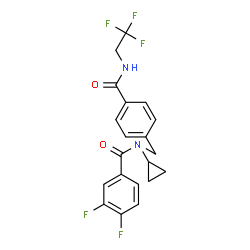 ChemSpider 2D Image | N-Cyclopropyl-3,4-difluoro-N-{4-[(2,2,2-trifluoroethyl)carbamoyl]benzyl}benzamide | C20H17F5N2O2