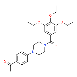 ChemSpider 2D Image | 1-{4-[4-(3,4,5-Triethoxybenzoyl)-1-piperazinyl]phenyl}ethanone | C25H32N2O5