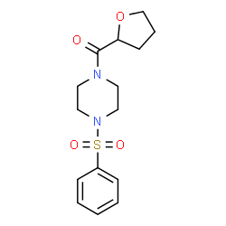 ChemSpider 2D Image | [4-(Phenylsulfonyl)-1-piperazinyl](tetrahydro-2-furanyl)methanone | C15H20N2O4S