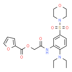 ChemSpider 2D Image | 2-{[2-(Diethylamino)-5-(4-morpholinylsulfonyl)phenyl]amino}-2-oxoethyl 2-furoate | C21H27N3O7S