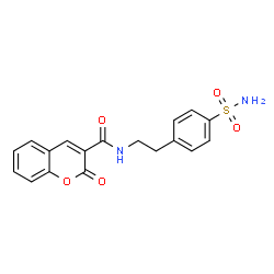 ChemSpider 2D Image | 2-Oxo-N-[2-(4-sulfamoylphenyl)ethyl]-2H-chromene-3-carboxamide | C18H16N2O5S