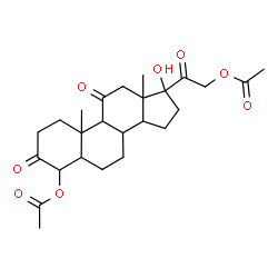 ChemSpider 2D Image | 17-Hydroxy-3,11,20-trioxopregnane-4,21-diyl diacetate | C25H34O8