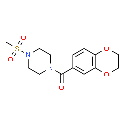 ChemSpider 2D Image | 2,3-Dihydro-1,4-benzodioxin-6-yl[4-(methylsulfonyl)-1-piperazinyl]methanone | C14H18N2O5S
