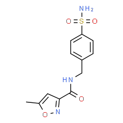 ChemSpider 2D Image | 5-Methyl-N-(4-sulfamoylbenzyl)-1,2-oxazole-3-carboxamide | C12H13N3O4S