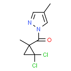 ChemSpider 2D Image | (2,2-Dichloro-1-methylcyclopropyl)(4-methyl-1H-pyrazol-1-yl)methanone | C9H10Cl2N2O