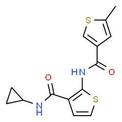 ChemSpider 2D Image | N-Cyclopropyl-2-{[(5-methyl-3-thienyl)carbonyl]amino}-3-thiophenecarboxamide | C14H14N2O2S2