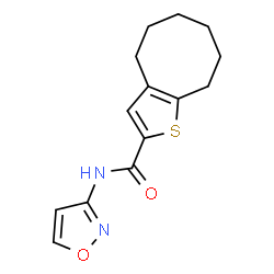 ChemSpider 2D Image | N-(1,2-Oxazol-3-yl)-4,5,6,7,8,9-hexahydrocycloocta[b]thiophene-2-carboxamide | C14H16N2O2S