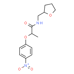 ChemSpider 2D Image | 2-(4-Nitrophenoxy)-N-(tetrahydro-2-furanylmethyl)propanamide | C14H18N2O5