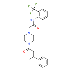 ChemSpider 2D Image | 2-[4-(3-Phenylbutanoyl)-1-piperazinyl]-N-[2-(trifluoromethyl)phenyl]acetamide | C23H26F3N3O2
