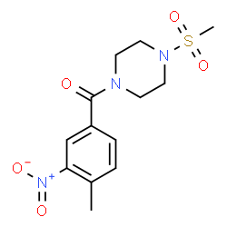 ChemSpider 2D Image | (4-Methyl-3-nitrophenyl)[4-(methylsulfonyl)-1-piperazinyl]methanone | C13H17N3O5S