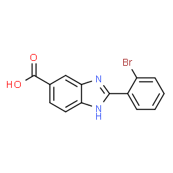 ChemSpider 2D Image | 2-(2-Bromophenyl)-1H-benzimidazole-5-carboxylic acid | C14H9BrN2O2