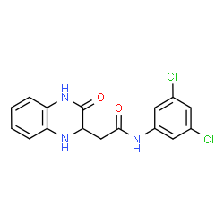 ChemSpider 2D Image | N-(3,5-Dichlorophenyl)-2-(3-oxo-1,2,3,4-tetrahydro-2-quinoxalinyl)acetamide | C16H13Cl2N3O2