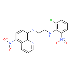 ChemSpider 2D Image | N-(2-Chloro-6-nitrophenyl)-N'-(5-nitro-8-quinolinyl)-1,2-ethanediamine | C17H14ClN5O4