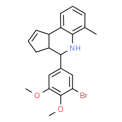 ChemSpider 2D Image | 4-(3-Bromo-4,5-dimethoxyphenyl)-6-methyl-3a,4,5,9b-tetrahydro-3H-cyclopenta[c]quinoline | C21H22BrNO2