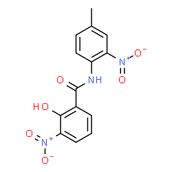 ChemSpider 2D Image | 2-Hydroxy-N-(4-methyl-2-nitrophenyl)-3-nitrobenzamide | C14H11N3O6