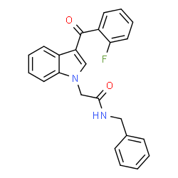ChemSpider 2D Image | N-Benzyl-2-[3-(2-fluorobenzoyl)-1H-indol-1-yl]acetamide | C24H19FN2O2