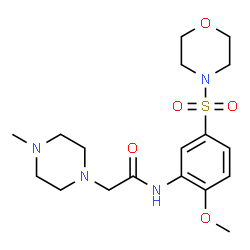 ChemSpider 2D Image | N-[2-Methoxy-5-(4-morpholinylsulfonyl)phenyl]-2-(4-methyl-1-piperazinyl)acetamide | C18H28N4O5S