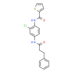 ChemSpider 2D Image | N-{2-Chloro-4-[(3-phenylpropanoyl)amino]phenyl}-2-thiophenecarboxamide | C20H17ClN2O2S