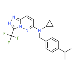ChemSpider 2D Image | N-Cyclopropyl-N-(4-isopropylbenzyl)-3-(trifluoromethyl)[1,2,4]triazolo[4,3-b]pyridazin-6-amine | C19H20F3N5