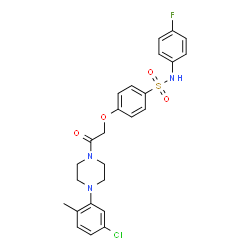 ChemSpider 2D Image | 4-{2-[4-(5-Chloro-2-methylphenyl)-1-piperazinyl]-2-oxoethoxy}-N-(4-fluorophenyl)benzenesulfonamide | C25H25ClFN3O4S