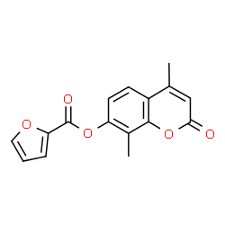 ChemSpider 2D Image | 4,8-Dimethyl-2-oxo-2H-chromen-7-yl 2-furoate | C16H12O5