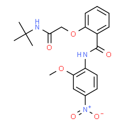 ChemSpider 2D Image | 2-[2-(tert-butylamino)-2-oxoethoxy]-N-(2-methoxy-4-nitrophenyl)benzamide | C20H23N3O6