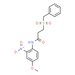 ChemSpider 2D Image | 3-(Benzylsulfonyl)-N-(4-methoxy-2-nitrophenyl)propanamide | C17H18N2O6S