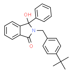 ChemSpider 2D Image | 2-(4-tert-Butylbenzyl)-3-hydroxy-3-phenylisoindolin-1-one | C25H25NO2