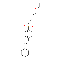 ChemSpider 2D Image | N-{4-[(3-Ethoxypropyl)sulfamoyl]phenyl}cyclohexanecarboxamide | C18H28N2O4S