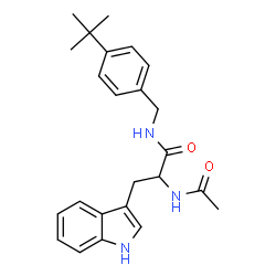ChemSpider 2D Image | Nalpha-Acetyl-N-[4-(2-methyl-2-propanyl)benzyl]tryptophanamide | C24H29N3O2