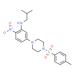 ChemSpider 2D Image | N-Isobutyl-5-{4-[(4-methylphenyl)sulfonyl]-1-piperazinyl}-2-nitroaniline | C21H28N4O4S