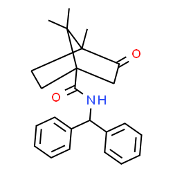 ChemSpider 2D Image | N-(Diphenylmethyl)-4,7,7-trimethyl-3-oxobicyclo[2.2.1]heptane-1-carboxamide | C24H27NO2