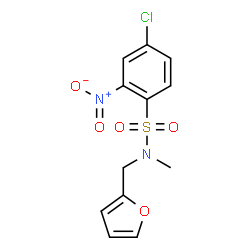 ChemSpider 2D Image | 4-Chloro-N-(2-furylmethyl)-N-methyl-2-nitrobenzenesulfonamide | C12H11ClN2O5S