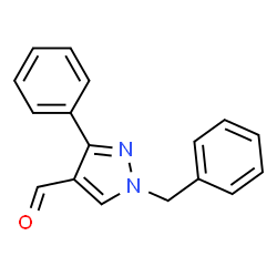 ChemSpider 2D Image | 1-benzyl-3-phenylpyrazole-4-carbaldehyde | C17H14N2O