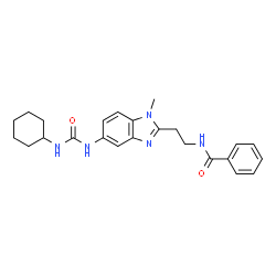 ChemSpider 2D Image | N-(2-{5-[(Cyclohexylcarbamoyl)amino]-1-methyl-1H-benzimidazol-2-yl}ethyl)benzamide | C24H29N5O2