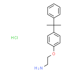 ChemSpider 2D Image | 2-[4-(2-Phenyl-2-propanyl)phenoxy]ethanamine hydrochloride (1:1) | C17H22ClNO