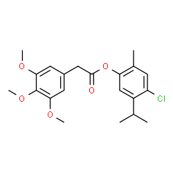 ChemSpider 2D Image | 4-Chloro-5-isopropyl-2-methylphenyl (3,4,5-trimethoxyphenyl)acetate | C21H25ClO5