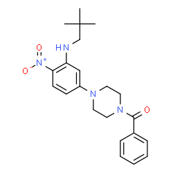 ChemSpider 2D Image | (4-{3-[(2,2-Dimethylpropyl)amino]-4-nitrophenyl}-1-piperazinyl)(phenyl)methanone | C22H28N4O3